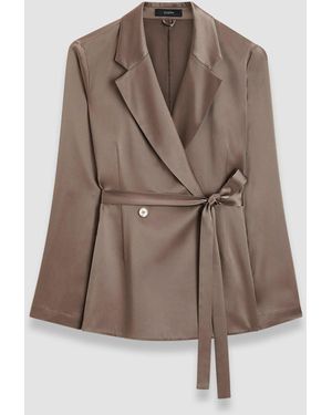 JOSEPH Joubert Silk Satin Jacket - Brown