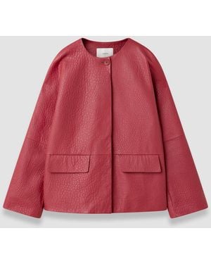 JOSEPH Barbs Pebble Leather Jacket - Red