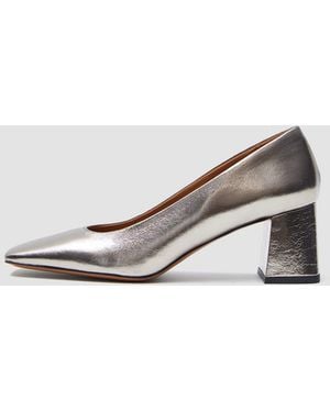 JOSEPH Heeled Metallic Leather Shoes - White