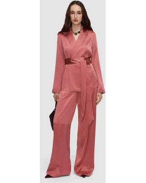 JOSEPH Archer Silk Satin Jacket - Red