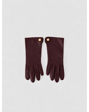 JOSEPH Florie Leather Gloves - Purple