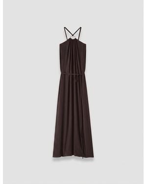 JOSEPH Zuzi Silk Blend Crepe Dress - Brown