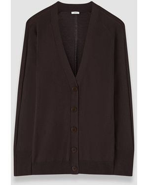 JOSEPH Gladi Silk Knit Cardigan - Brown