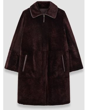 JOSEPH Caspian Soft Shearling Reversible Coat - Purple