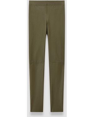 JOSEPH Leather Stretch Leggings - Green