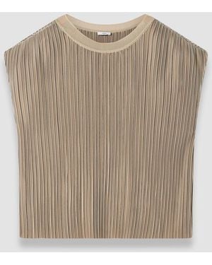 JOSEPH Cedre Pleated Satin Top - Natural