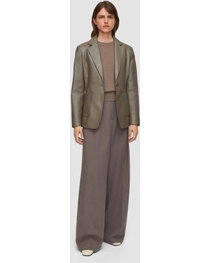 JOSEPH Forest Wool Voile Trousers - Brown