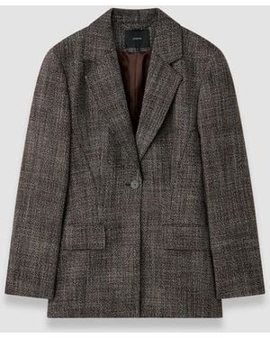 JOSEPH Fallon Textured Tailoring Wool Jacket - Grey