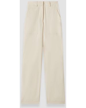 JOSEPH Jaber Light Cotton Trousers - White