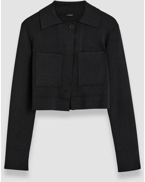 JOSEPH Milano Knit Stretch Zip Jacket - Black