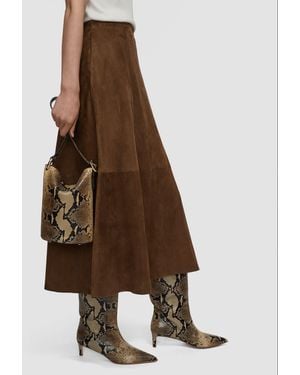 JOSEPH Mini Bucket Snake Leather Bag - Brown