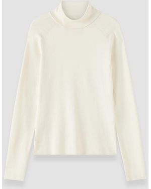 JOSEPH Lola Silk Stretch High Neck Top - White