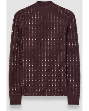 JOSEPH Fragmented Stripes Mock Neck Top - Red