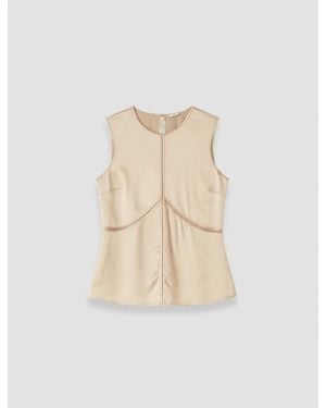 JOSEPH Hebe Silk Satin Top - Natural