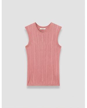 JOSEPH Calife Silk Cotton Rib Vest - Pink