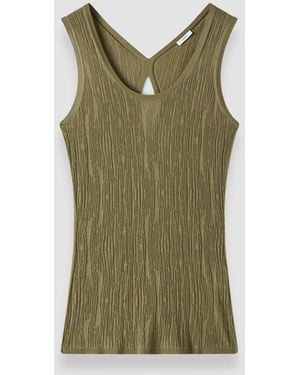 JOSEPH Bayt Crinkle Viscose Vest Top - Green