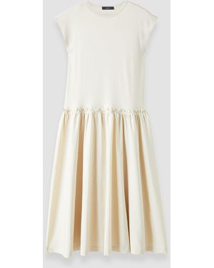 JOSEPH Cotton Poplin Jersey Dress - White
