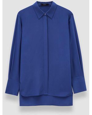 JOSEPH Bold Crepe De Soie Silk Blouse - Blue