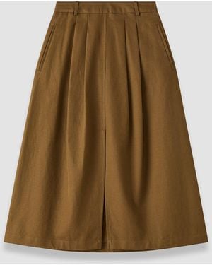 JOSEPH Kharis Cotton Twill Skirt - Brown