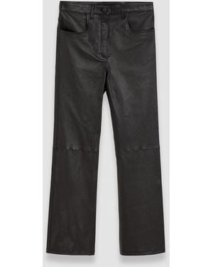 JOSEPH Leather Stretch Duke Trousers - Grey