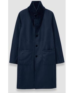 JOSEPH Britanny Reversible Soft Shearling Jacket - Blue