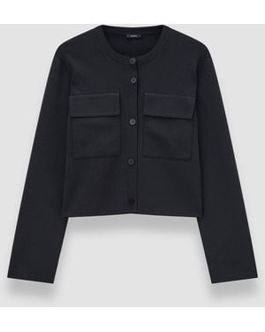 JOSEPH Viscose Knit Stretch Cardigan Jacket - Blue