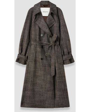JOSEPH Laurin Textured Tailoring Wool Coat - Brown