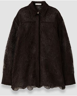 JOSEPH Nyla Corded Lace Blouse - Black