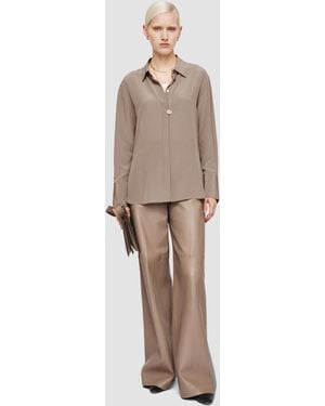JOSEPH Bold Crepe De Soie Silk Blouse - Natural