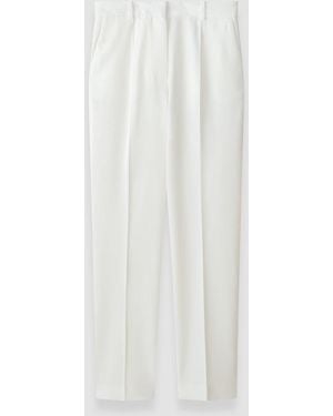 JOSEPH Coleman Long Virgin Wool Trousers - White