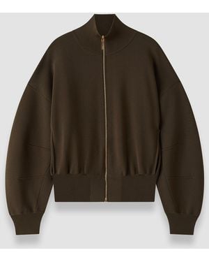 JOSEPH Sable Milano Knit Bomber Jacket - Brown