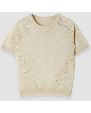 JOSEPH Lille Lurex Knit Top - Natural