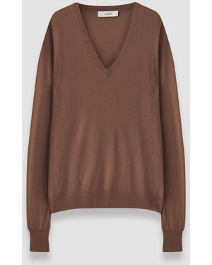 JOSEPH Cashair V Neck Jumper - White
