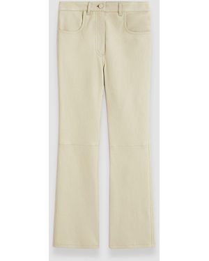 JOSEPH Duke Leather Stretch Trousers - White