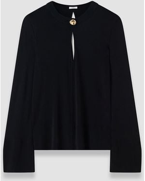 JOSEPH Fabiola Fluid Jersey Blouse - Blue