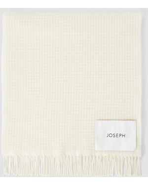 JOSEPH Flora Waffle Wool Scarf - White
