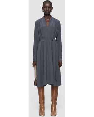 JOSEPH Severin Crepe De Chine Silk Dress - Blue