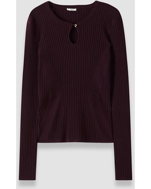 JOSEPH Luz Merino Wool Rib Top - Red