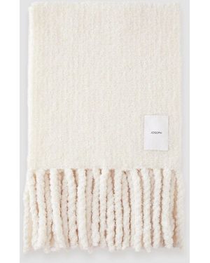 JOSEPH Bouclé Knit Scarf - White