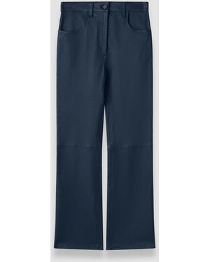 JOSEPH Duke Leather Stretch Trousers - Blue