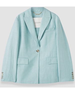 JOSEPH Rochd Light Linen Blend Jacket - Blue