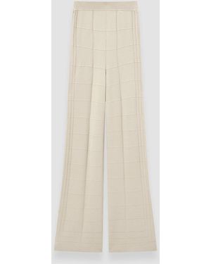 JOSEPH Viscose Grid Knit Trousers - White
