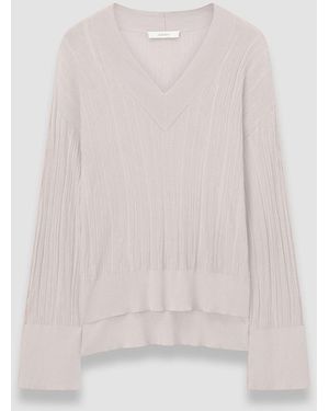 JOSEPH Pull Jardin En Côte Coton Soie - Blanc