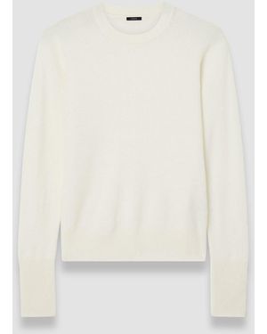 JOSEPH Light Pure Cashmere Round Neck Jumper - White