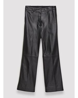 JOSEPH Nappa Leather Talia Trousers - Grey