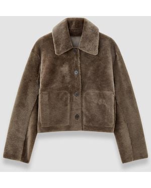 JOSEPH Alloway Reversible Soft Shearling Jacket - Brown