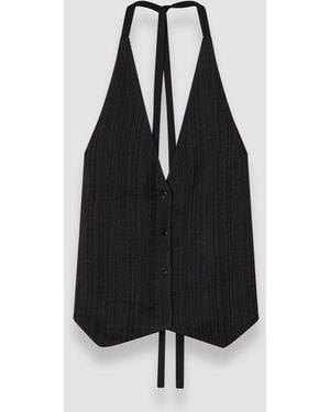 JOSEPH Suez Pleat Jacquard Tie Waistcoat - Black