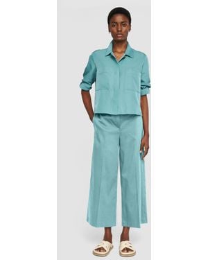 JOSEPH Pantalon Temple En Gabardine Stretch Légèr - Bleu