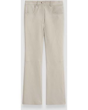 JOSEPH Duke Leather Stretch Trousers - White