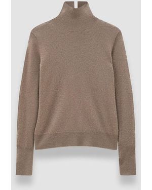 JOSEPH Light Pure Cashmere High Neck Jumper - Brown